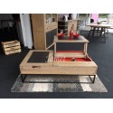 Table de salon relevable en bois style Atelier
