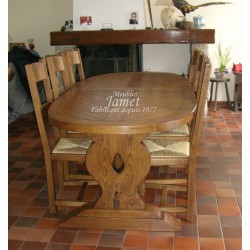 Table ovale en bois pied monastère
