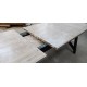 Table Style Industriel en chêne massif avec 2 allonges