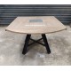 Table carrée à volets Style Industriel Chêne et Métal Réf.CHAMBOURG