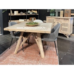 Table carrée à volets en chêne massif Style Atelier Réf. A5746