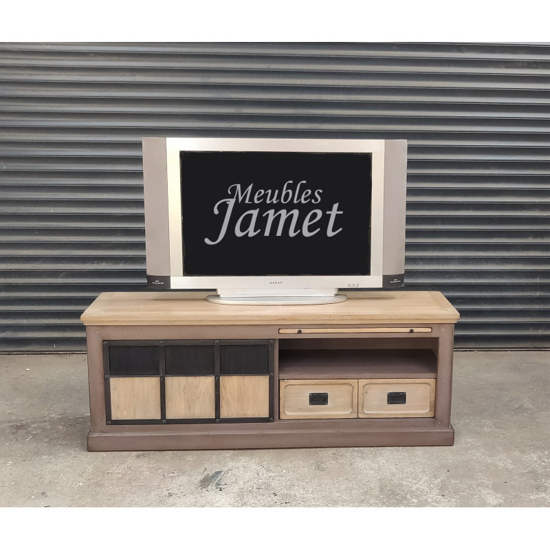 Meuble TV Style Industriel Bois et métal