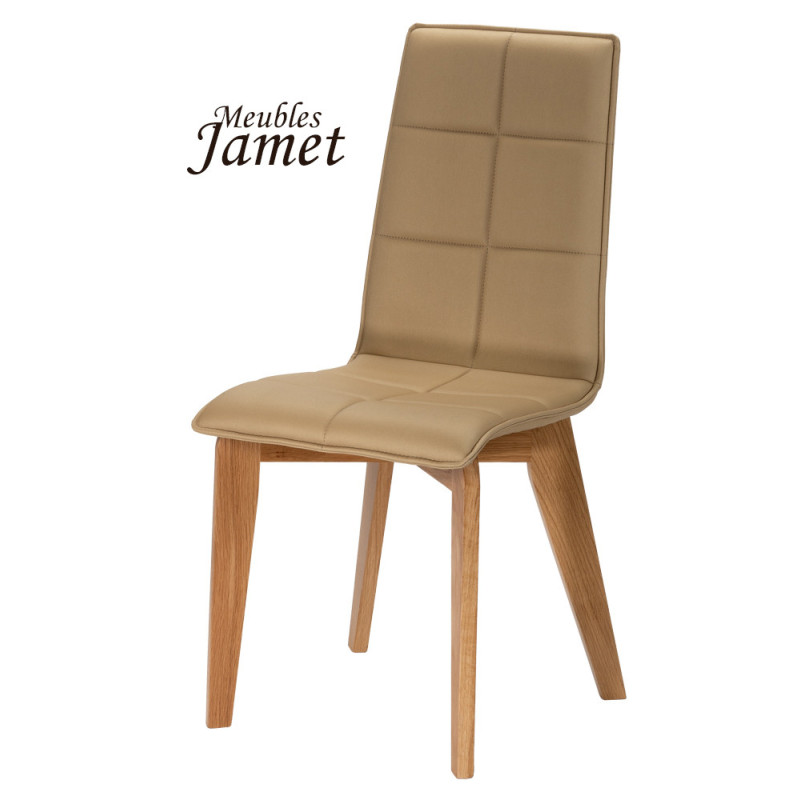 Chaise ZAO Coque Piètement rectangulaire en chêne massif