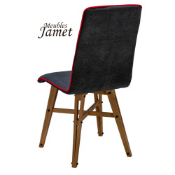 Chaise YAM Coque Piètement Eiffel en chêne massif