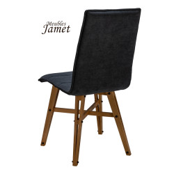 Chaise LINA Coque Piètement Eiffel en chêne massif