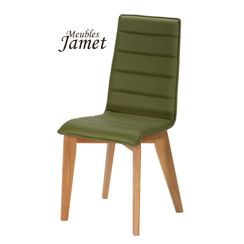 Chaise LINA Coque piètement rectangulaire en chêne massif