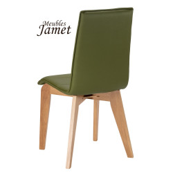 Chaise LINA Coque piètement rectangulaire en chêne massif