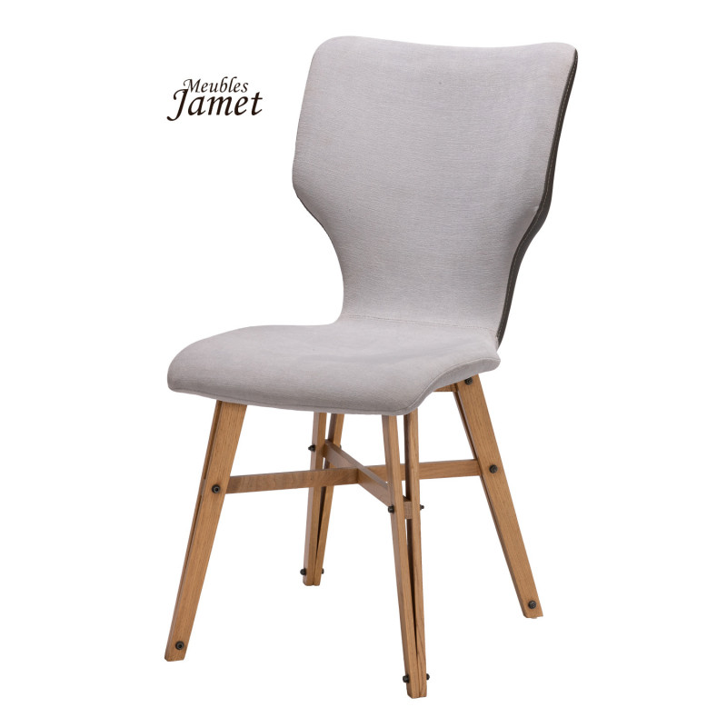 Chaise NEO Coque piètement Eiffel en chêne massif