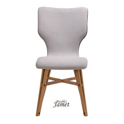 Chaise NEO Coque piètement Eiffel en chêne massif