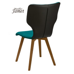 Chaise NEO Coque piètement fuseau en chêne massif