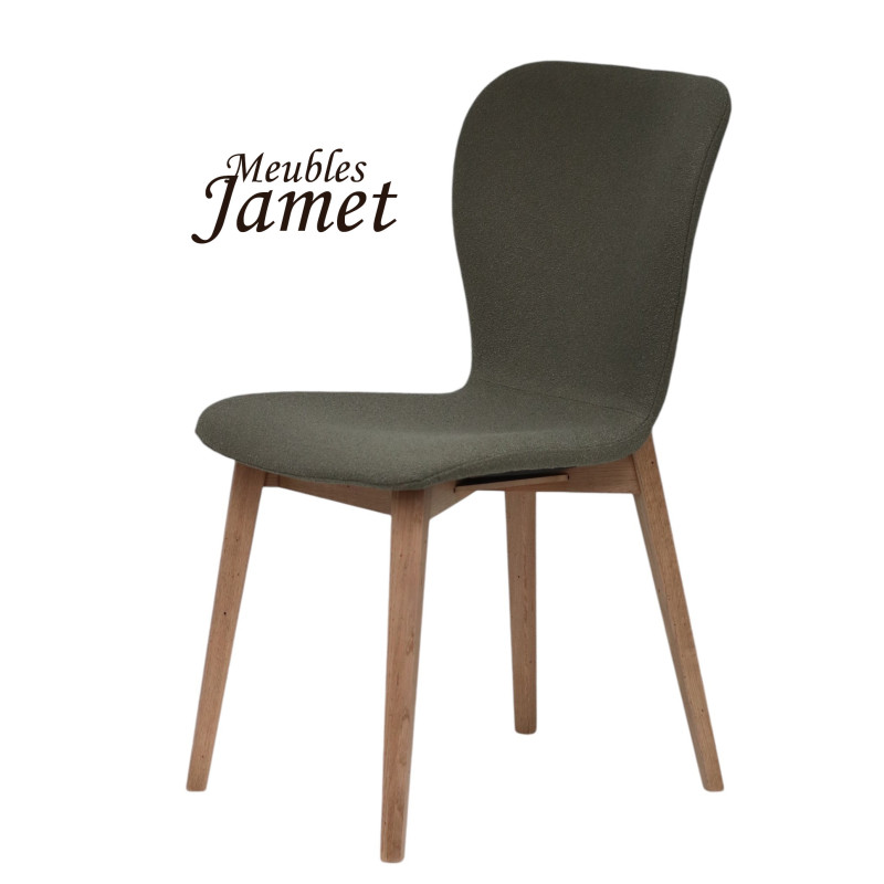 Chaise JACOBSON Coque Piètement fuseau Biseauté en chêne massif