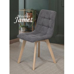 Chaise CHILLY Coque Piètement carré en chêne massif