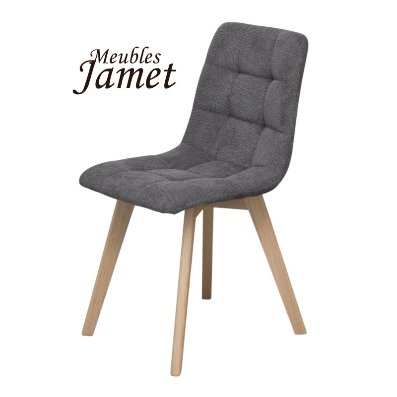 Chaise CHILLY Coque Piètement carré en chêne massif