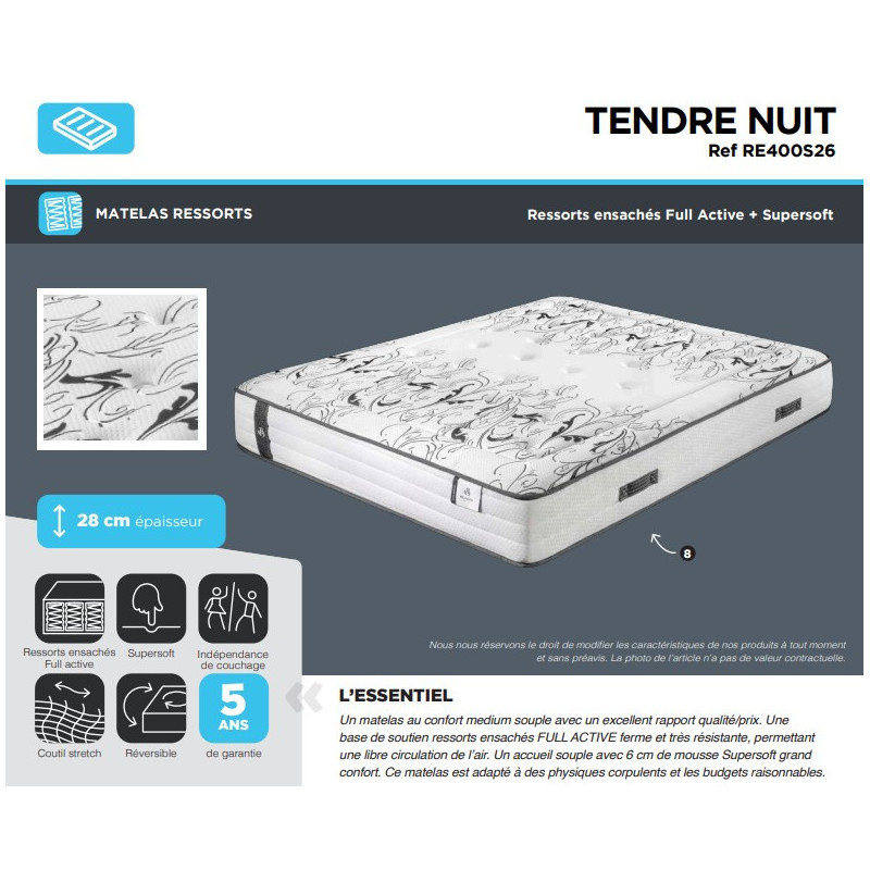 Matelas TENDRE NUIT  Ressorts - SOMOUEST