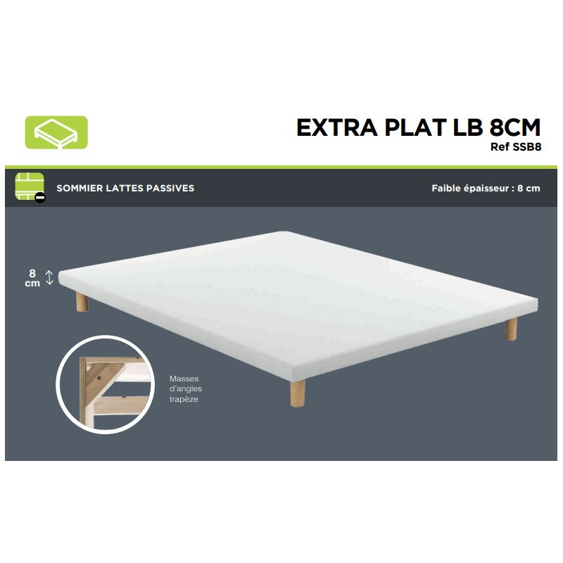 Sommier EXTRA PLAT LB 8CM Tapissier - SOMOUEST