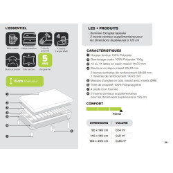 Sommier EXTRA PLAT LB 8CM Tapissier - SOMOUEST