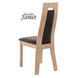 Chaise - CERA -  Style Contemporain chêne massif et tissu