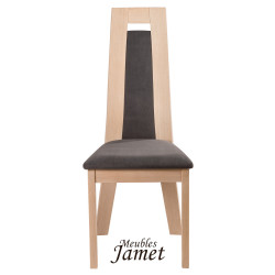 Chaise - CERA -  Style Contemporain chêne massif et tissu