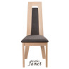 Chaise - CERA -  Style Contemporain chêne massif et tissu