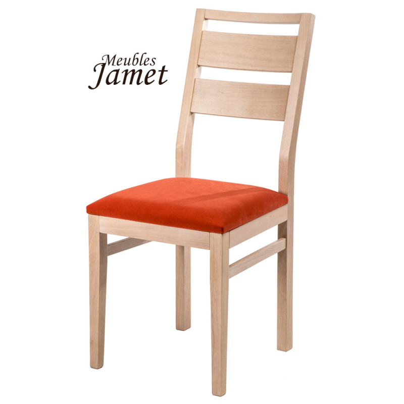 Chaise - NATURA  -  Contemporaine en Chêne massif et tissu