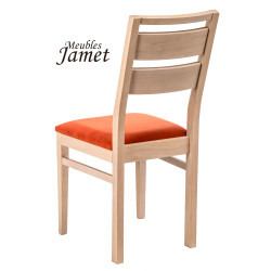 Chaise - NATURA  -  Contemporaine en Chêne massif et tissu