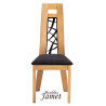 Chaise - TERA -  Style Contemporain en Chêne massif et métal assise tissu
