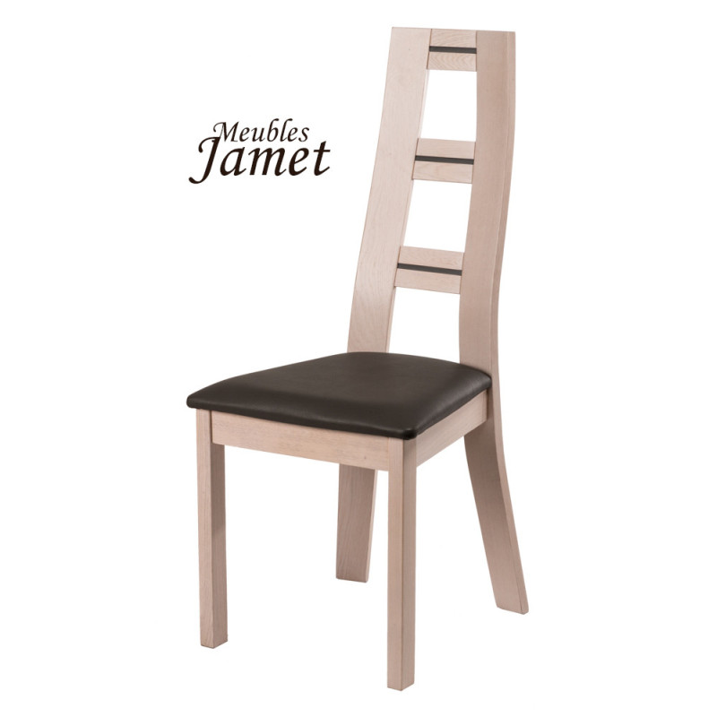 Chaise - CERI -  Contemporaine  en Chêne massif assise tissu