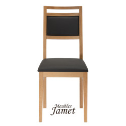 Chaise - AMBIA  - Style Industriel  Chêne massif et tissu