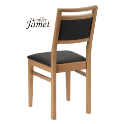 Chaise - AMBIA  - Style Industriel  Chêne massif et tissu