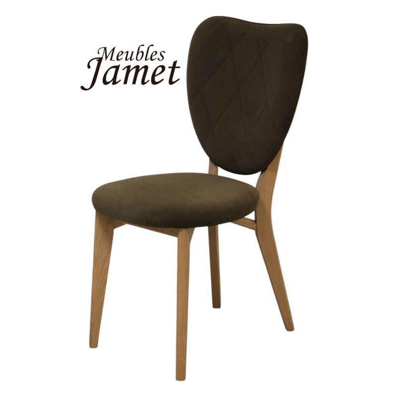 Chaise - COSY - Contemporaine en chêne massif et tissu