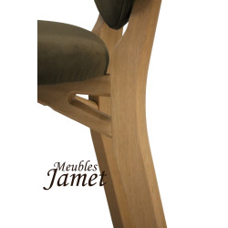 Chaise - COSY - Contemporaine en chêne massif et tissu