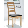 Chaise - WHITNEY -  Contemporaine en chêne massif assise tissu