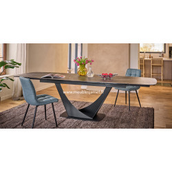 Table ATHENES Dessus Céramique Piètement Métal