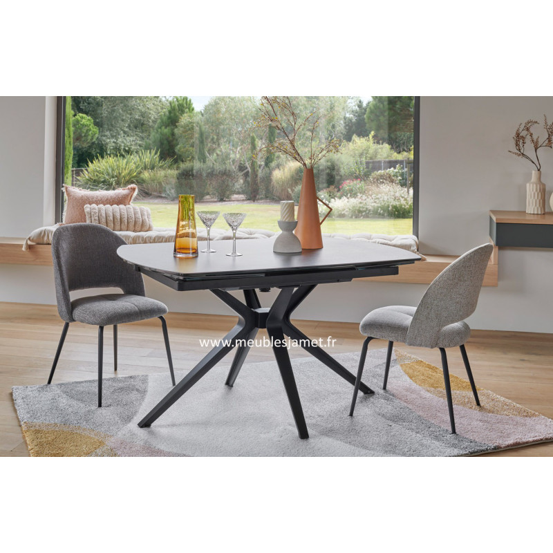 Table CALI REVOLVING Dessus céramique piètement métal