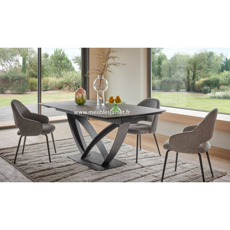 Table MILAN Dessus Céramique Piétement Métal