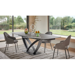 Table MILAN Dessus Céramique Piétement Métal