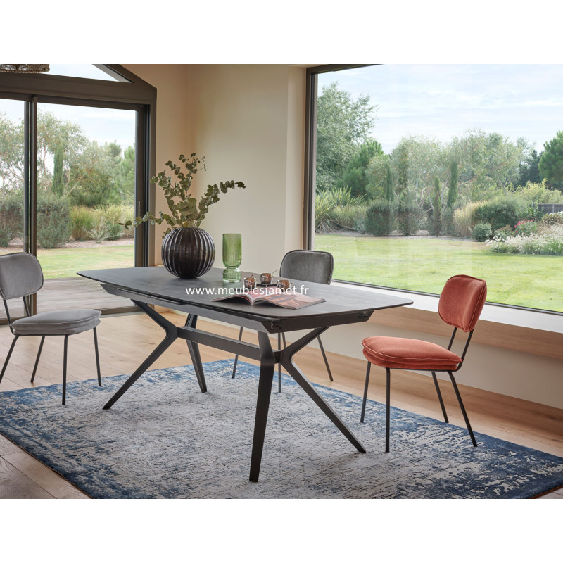 Table - NAIROBI - Dessus Céramique piètement métal