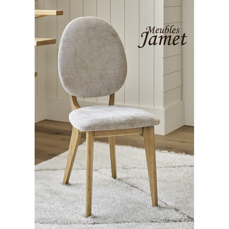 Chaise - ALVA -  Dossier Médaillon Piètement chêne