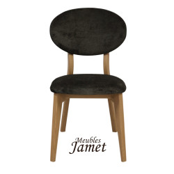Chaise -THALES THCPO - chêne assise tissu poignée au dos