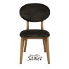 Chaise -THALES THCPO - chêne assise tissu poignée au dos