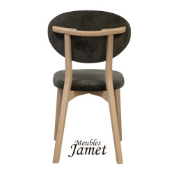 Chaise -THALES THCPO - chêne assise tissu poignée au dos