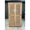 Armoire contemporaine deux portes coulissantes en chêne massif