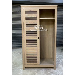 Armoire contemporaine deux portes coulissantes en chêne massif