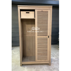 Armoire contemporaine deux portes coulissantes en chêne massif