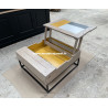 Table basse plateau relevable chêne et métal