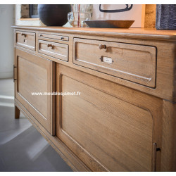 Meuble bas 2 portes coulissante dessus céramique