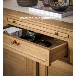 Meuble bas 2 portes coulissante dessus céramique