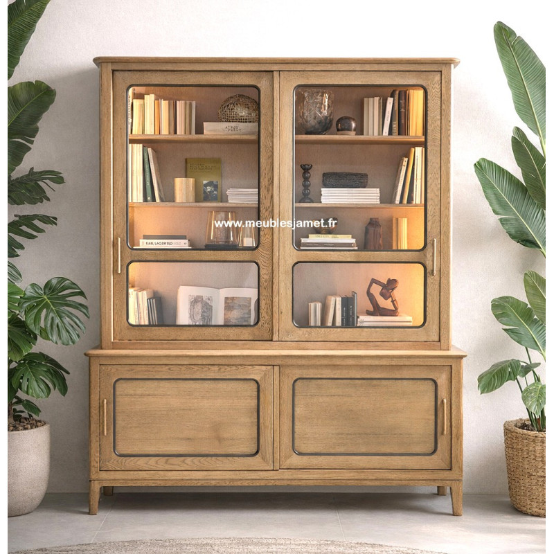 Bibliothèque style contemporain portes coulissantes