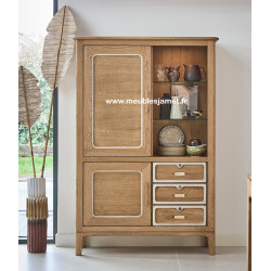 Vitrine Style Atelier en chêne