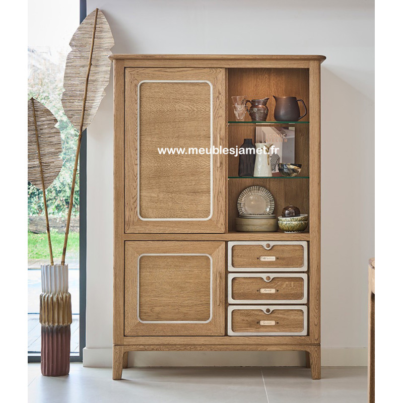 Vitrine Style Atelier en chêne